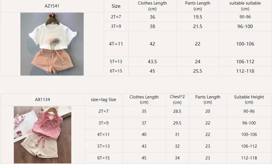 2Pcs Girls Clothes Sets